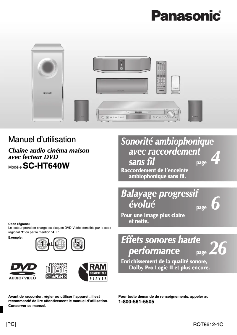 First page image of the manual for SC-HT640W