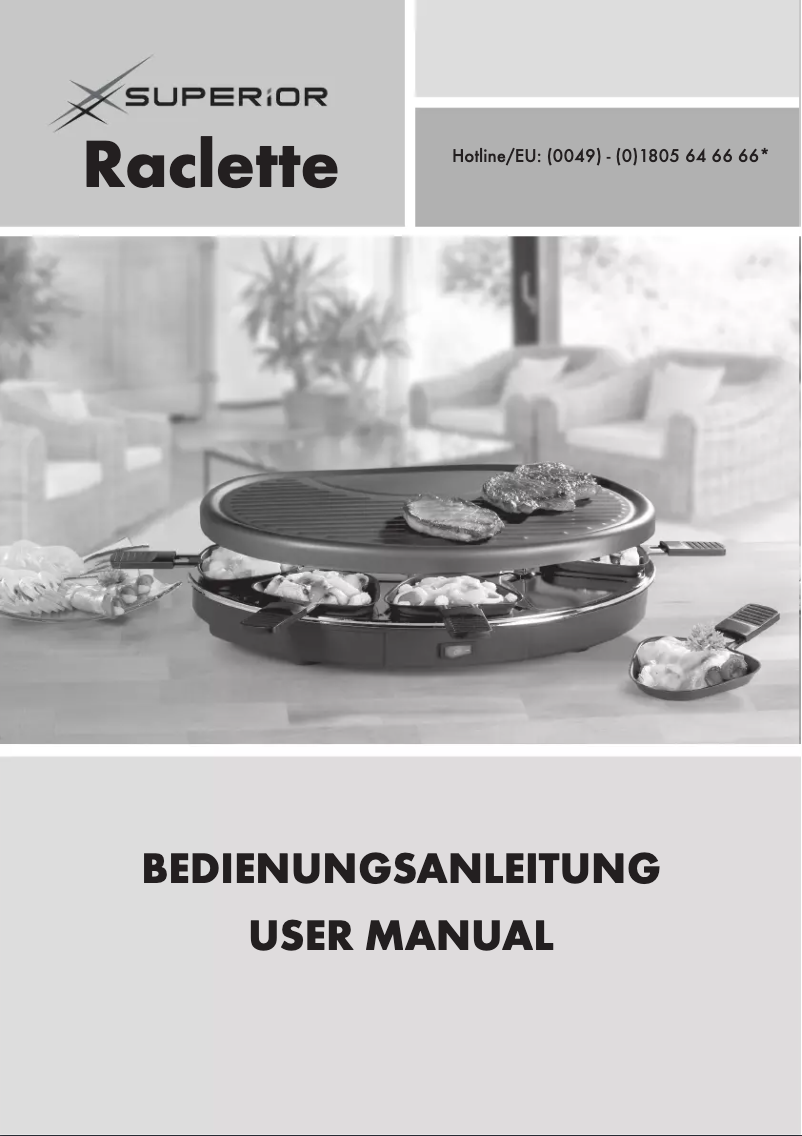 Page 1 of the manual User Manual Superior Raclette RC-08