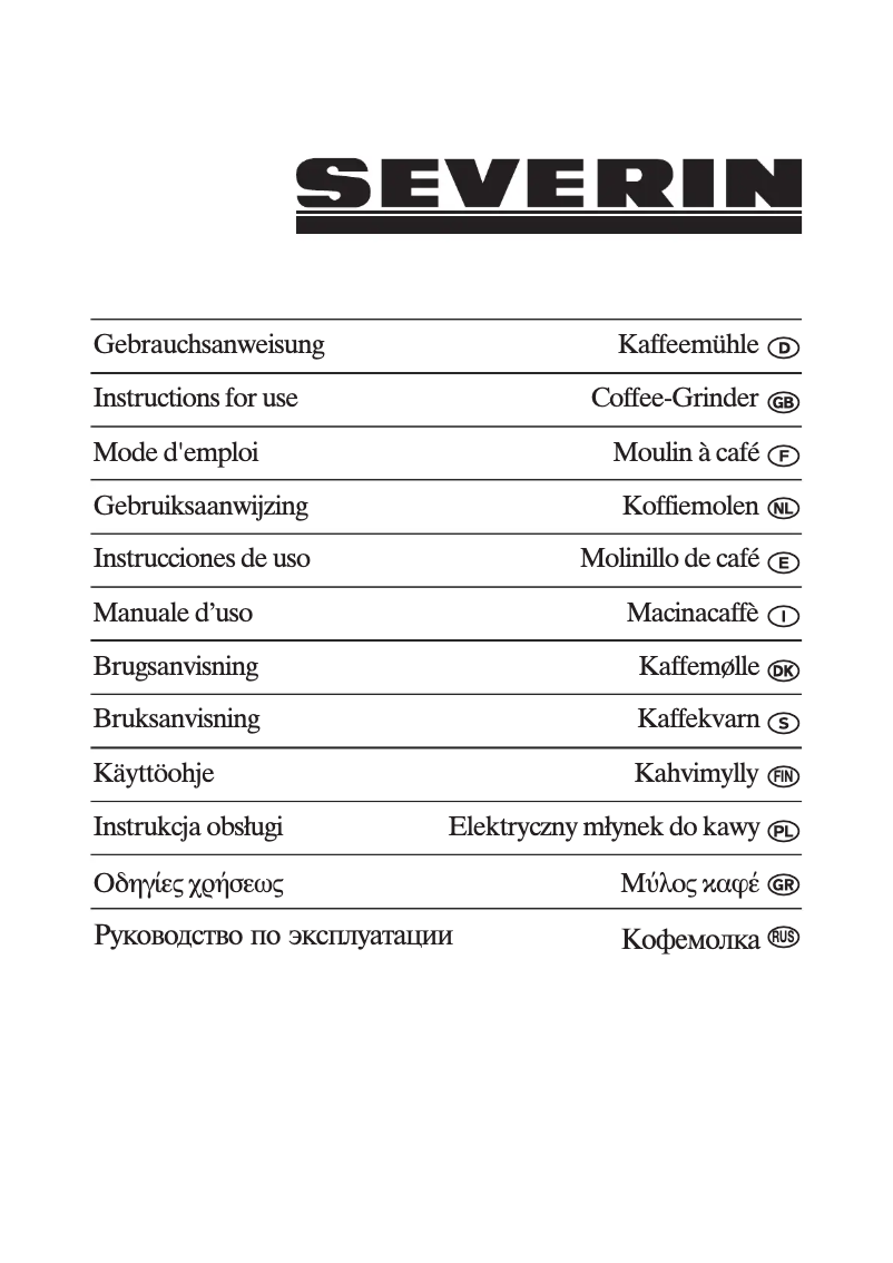 Page 1 of the manual User Manual Severin KM 3878