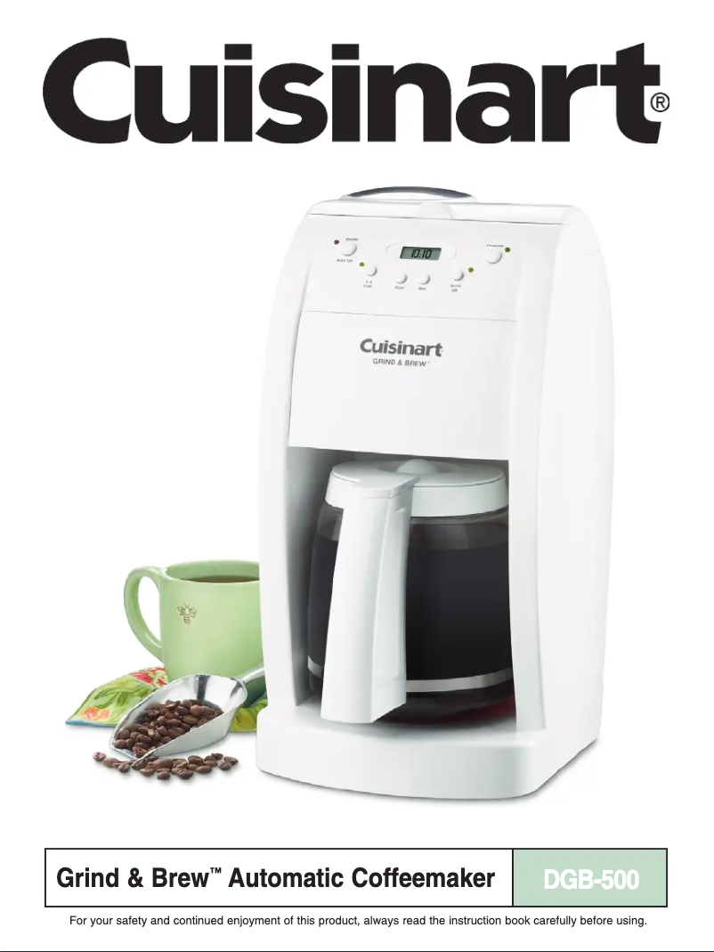 First page image of the manual for Grind & Brew DGB-500