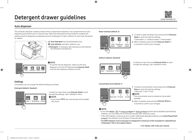 Page 1 of the manual Installation Guide Samsung WD10N64FOOX
