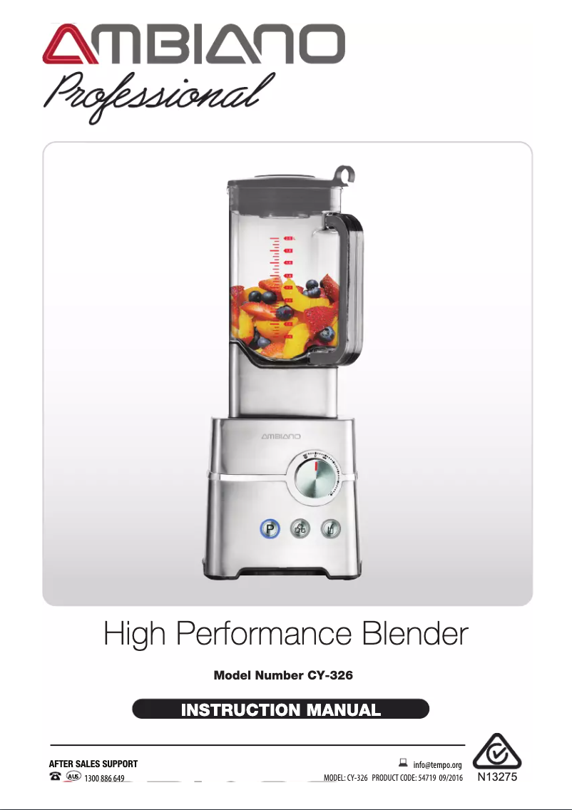 First page image of the manual for CY-326