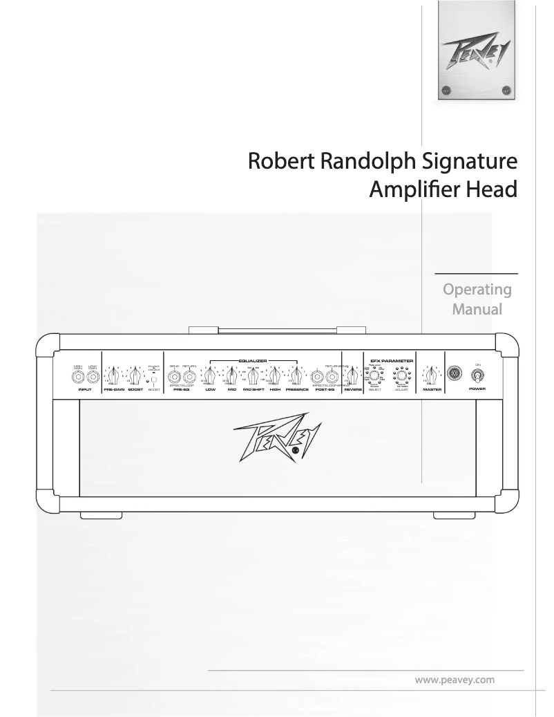 Page 1 of the manual User Manual Peavey Robert Randolph Signature