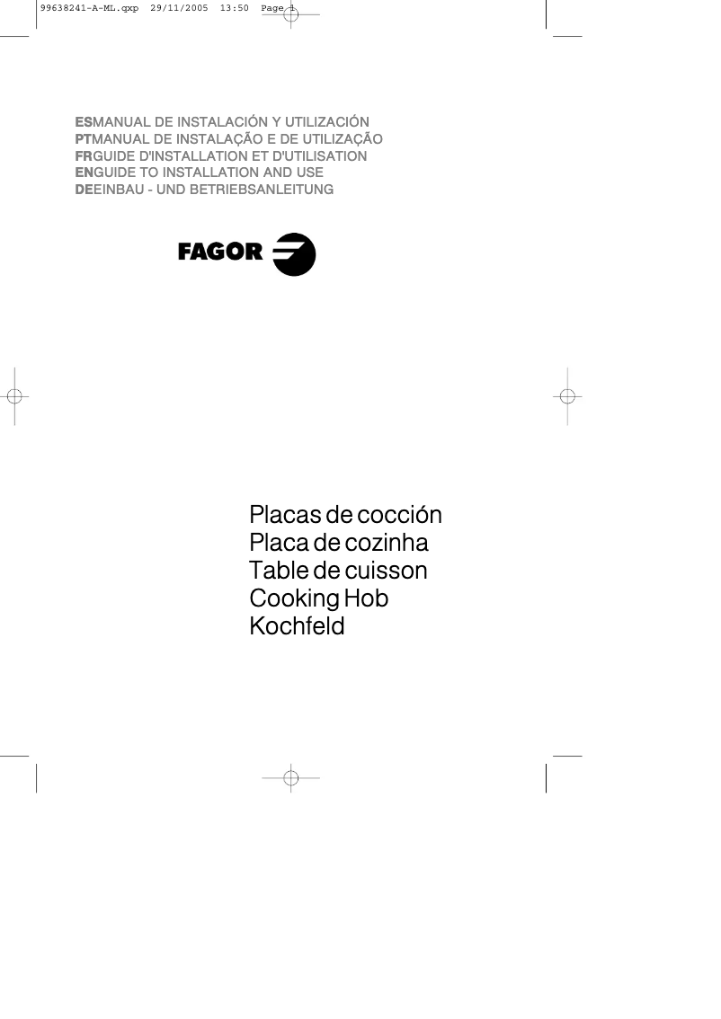 Page 1 of the manual User Manual Fagor IFF-4X