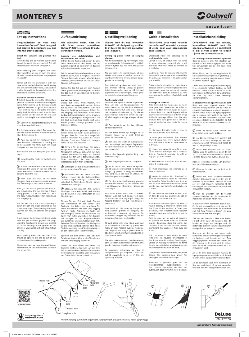 Page 1 of the manual User Manual Outwell DeLuxe Green Monterey 5