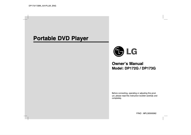 First page image of the manual for DP173BN