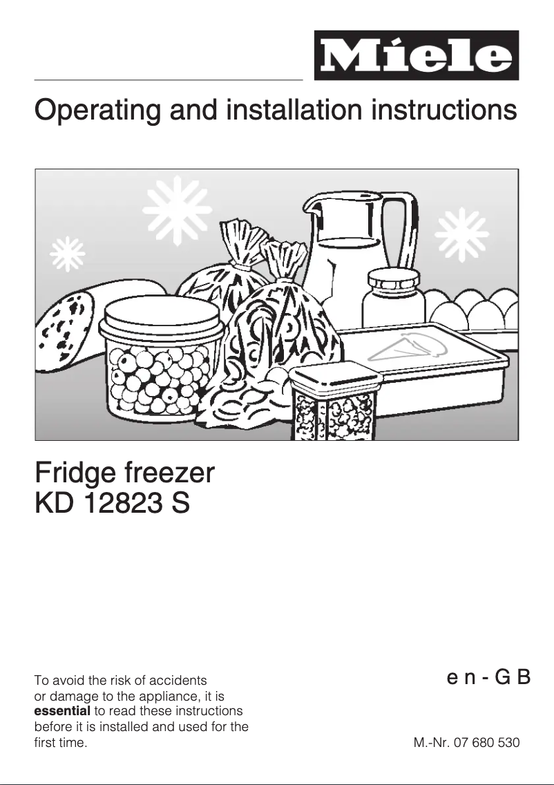 First page image of the manual for KD 12823 S