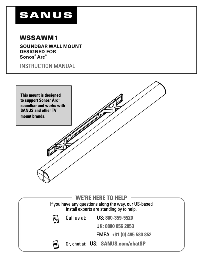 Page 1 of the manual Instruction Manual Sanus WSSAWM1