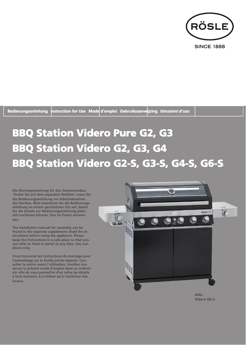 First page image of the manual for Videro G4-S Vario