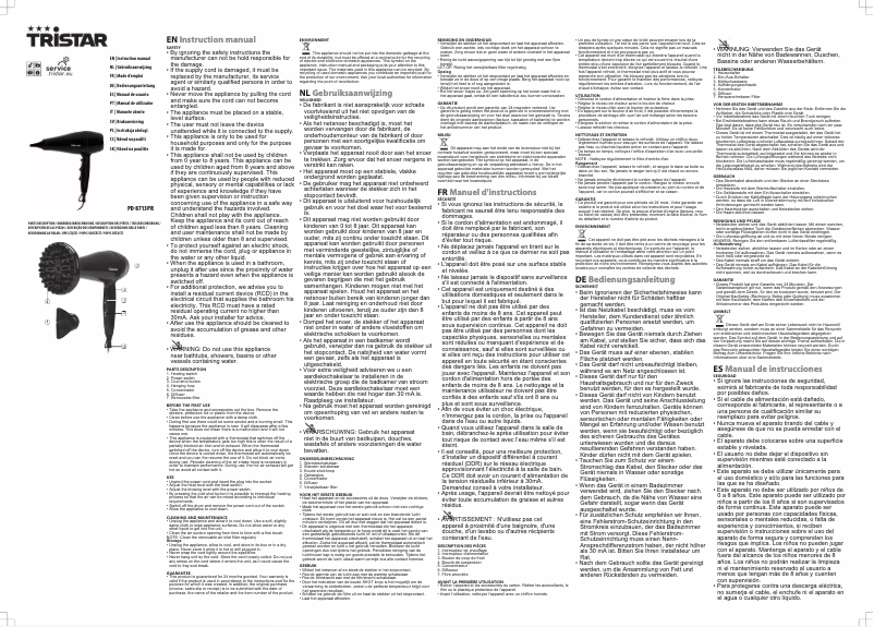 First page image of the manual for PD-8713PR