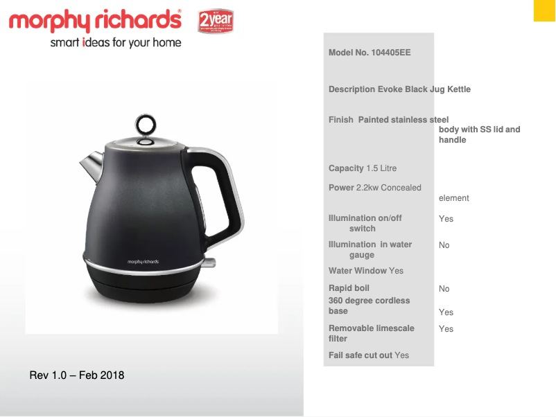 Image de la première page du manuel de l'appareil Evoke 104405