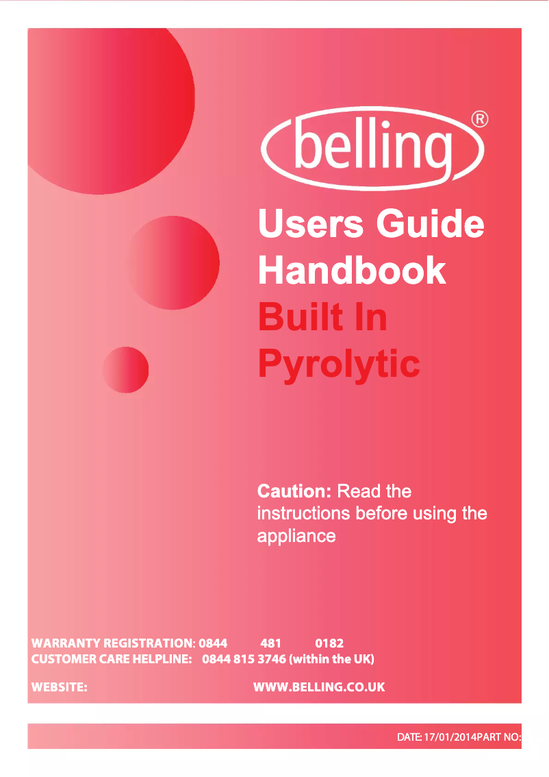 Page 1 of the manual User Manual Belling BI 60 E PYR