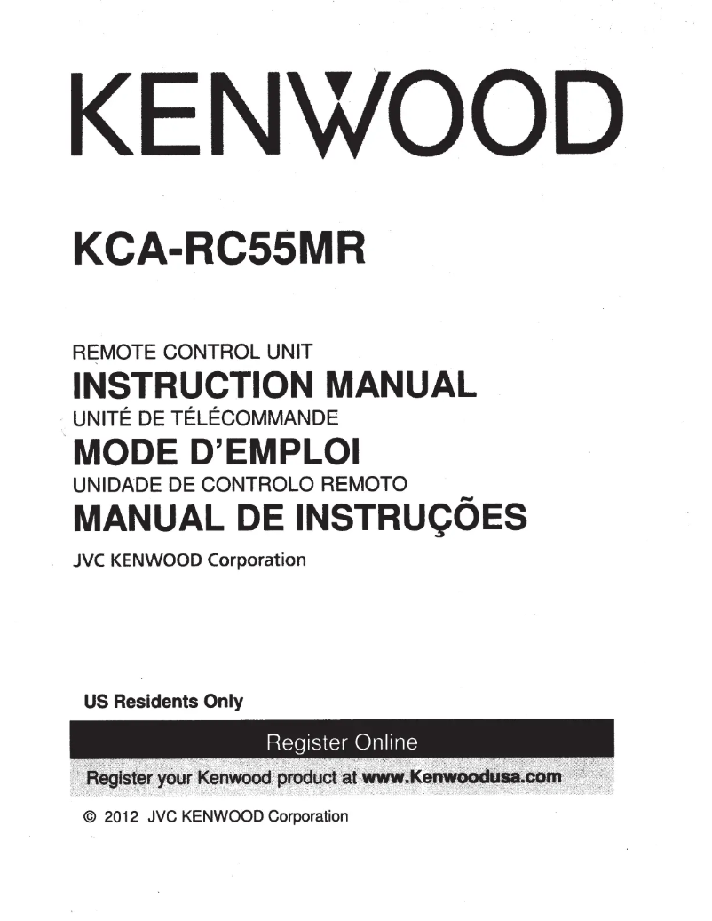 First page image of the manual for KCA-RC55MR