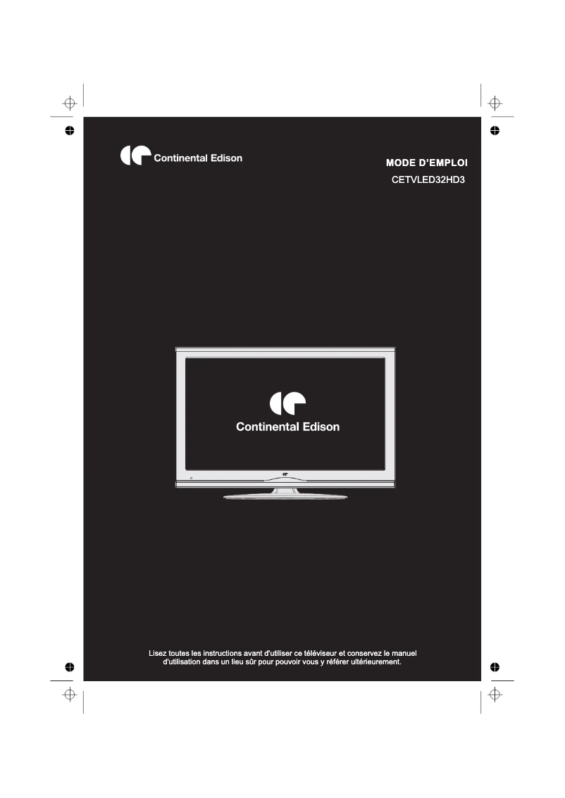 Page 1 of the manual User Manual Continental Edison CETVLED32HD3