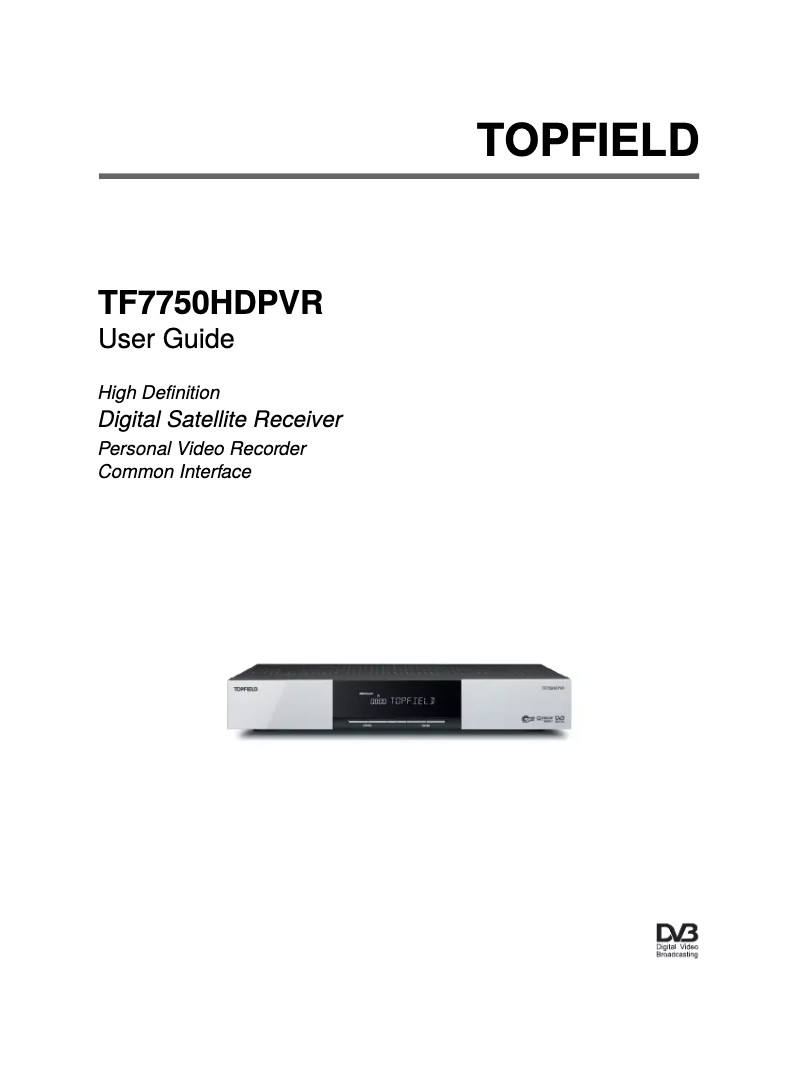 Image de la première page du manuel de l'appareil TF7750HDPVR