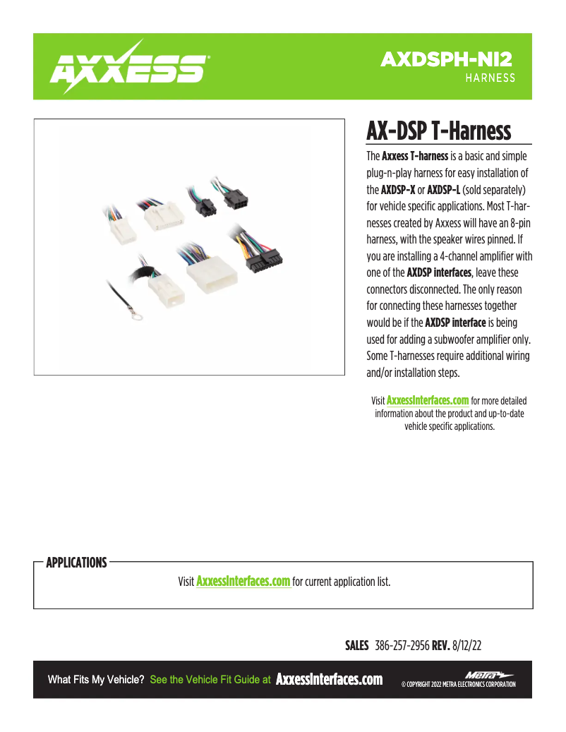 Page 1 of the manual Technical Sheet AXESS AXDSPH-NI2