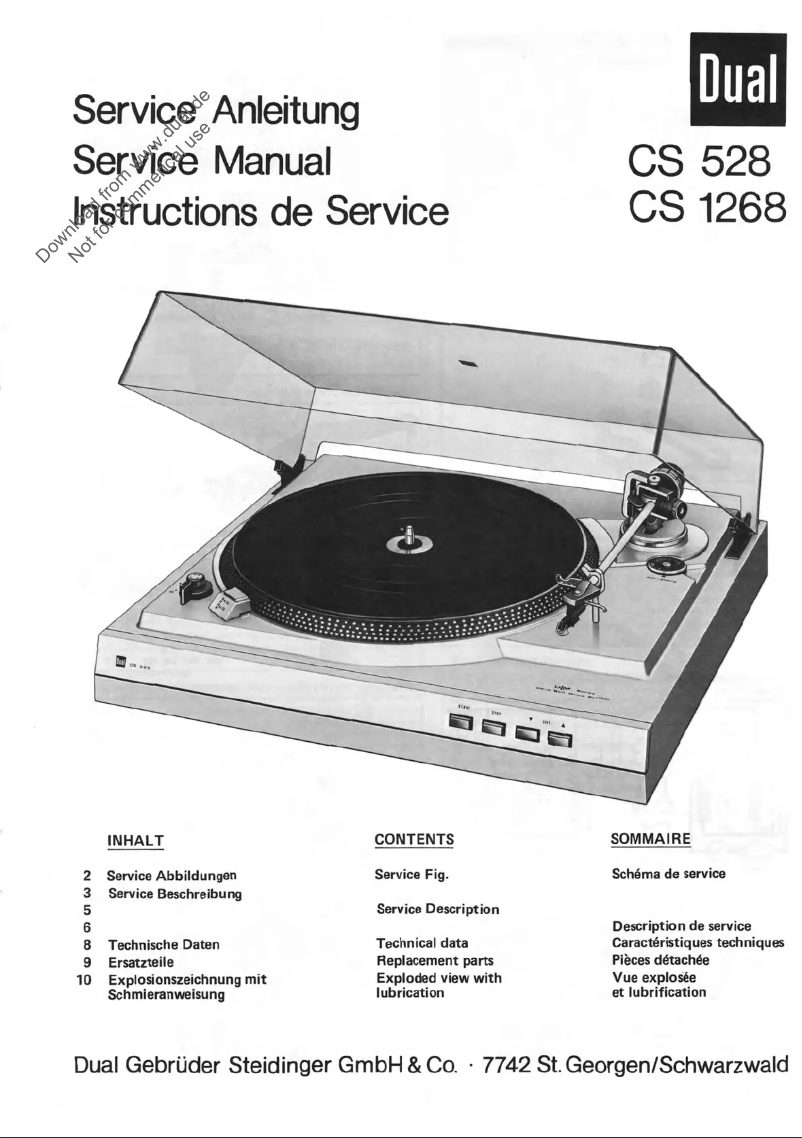 First page image of the manual for CS 1268