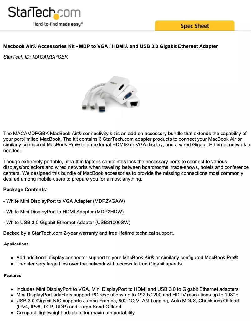 First page image of the manual for MACAMDPGBK