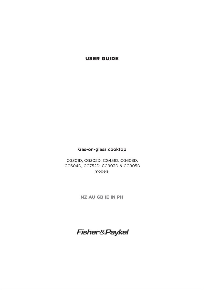Page 1 of the manual User Manual Fisher & Paykel CG903DNGGB1