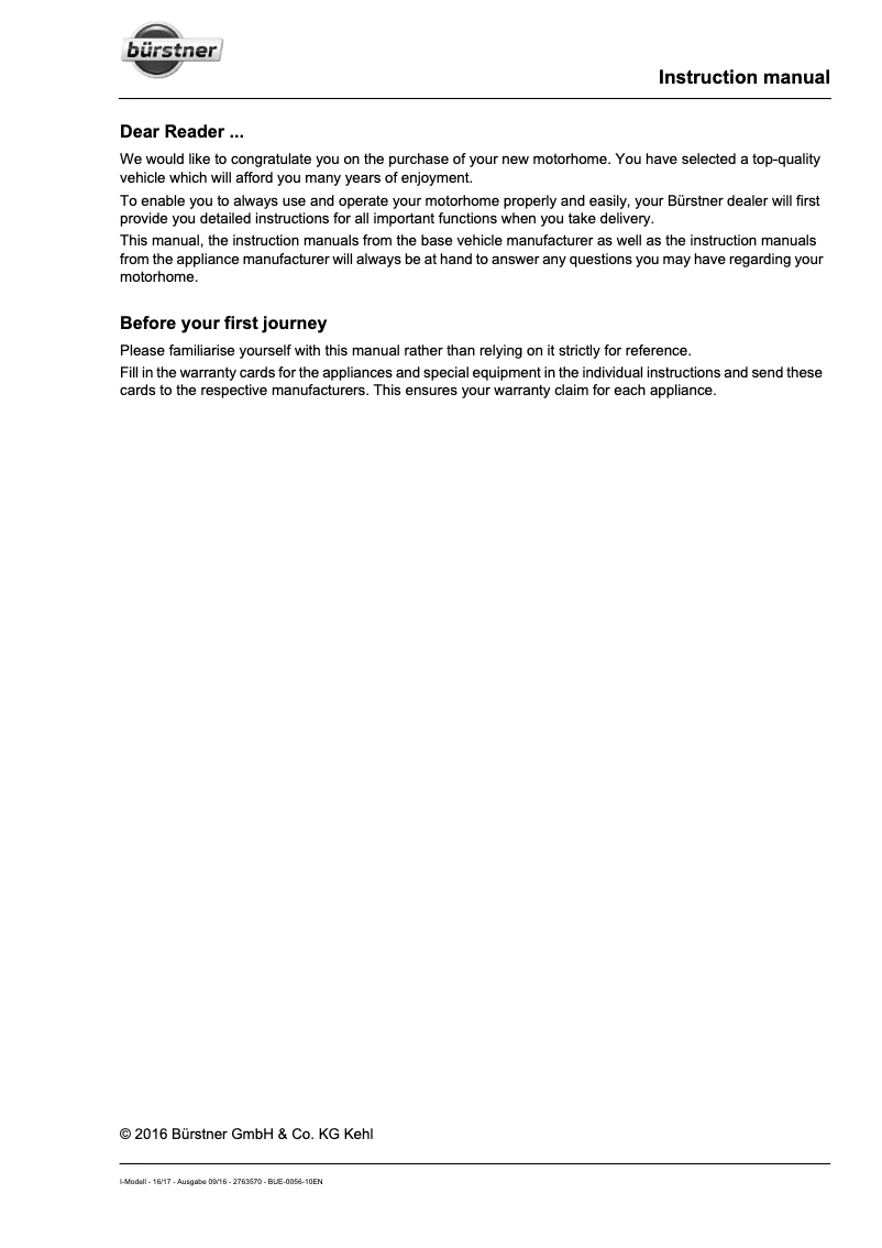 First page image of the manual for I-Modell (2017)