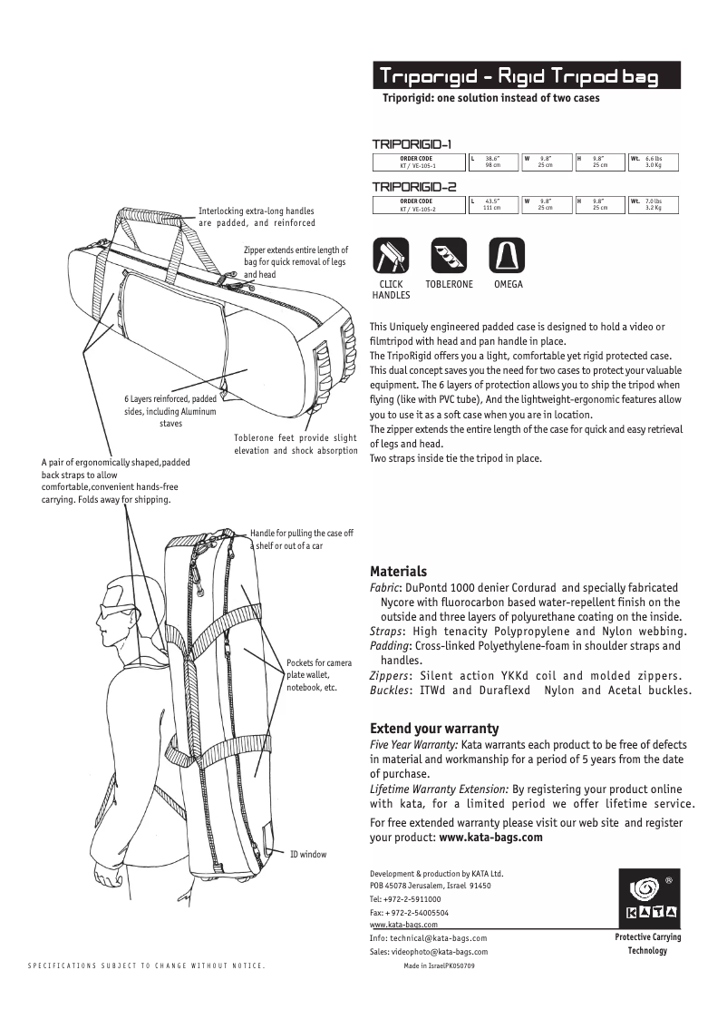 Page 1 of the manual User Manual Kata Triprigid-1