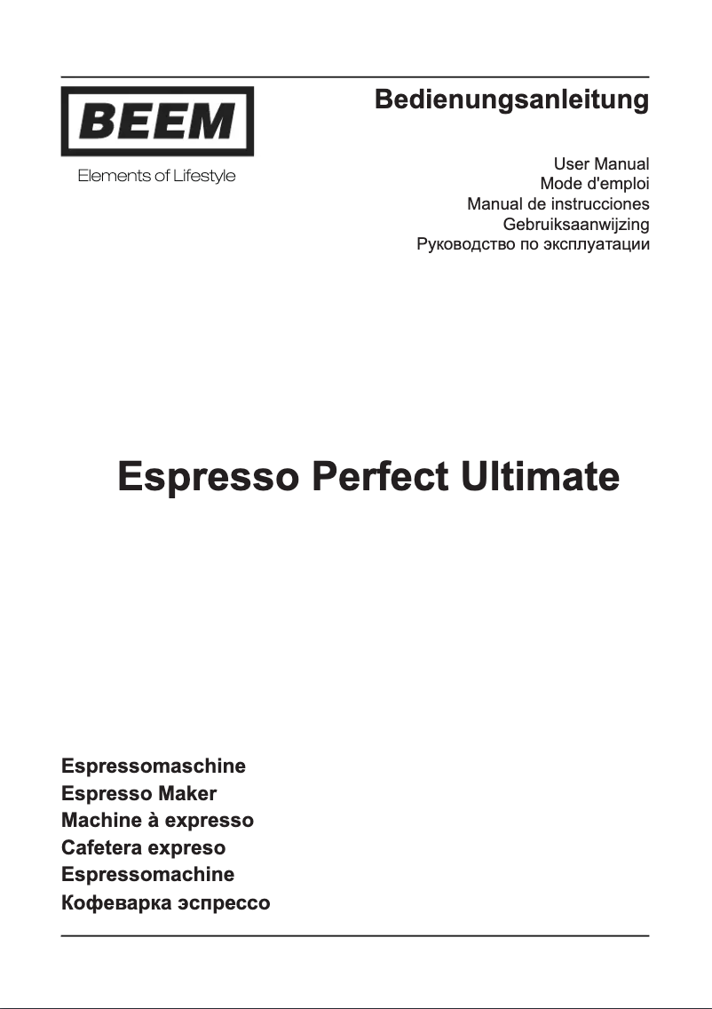 Image de la première page du manuel de l'appareil Espresso Perfect Ultimate