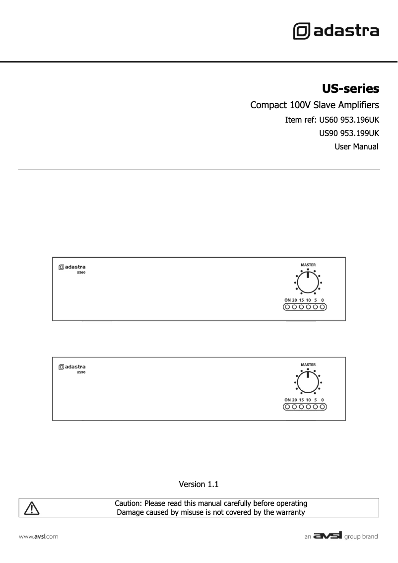 First page image of the manual for US90