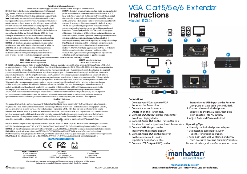 Page 1 of the manual User Manual Manhattan 177344