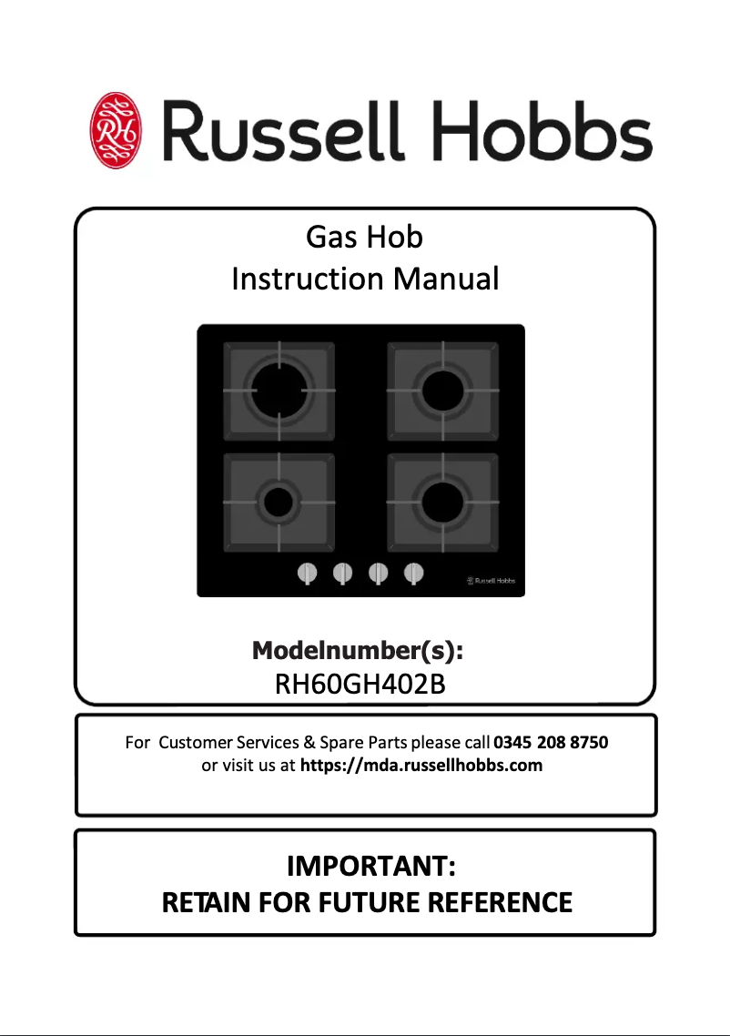 Page 1 of the manual User Manual Russell Hobbs RH60GH402B