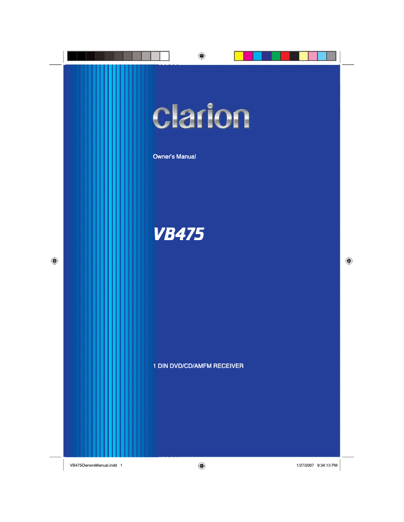 First page image of the manual for VB475