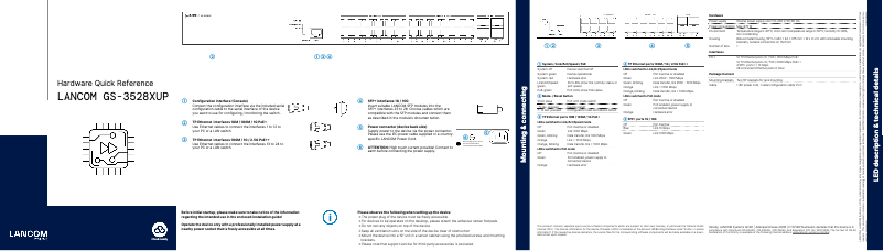 Page 1 de la notice Manuel utilisateur Lancom GS-3528XUP