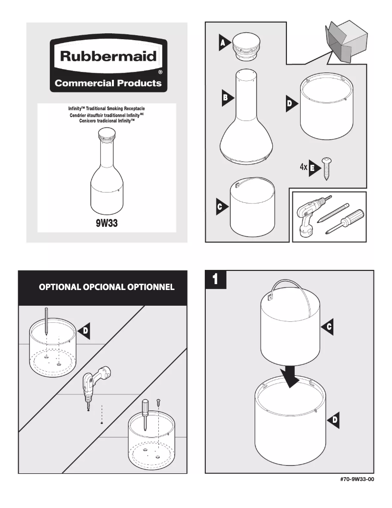 Page 1 de la notice Manuel utilisateur Rubbermaid Infinity 9W33