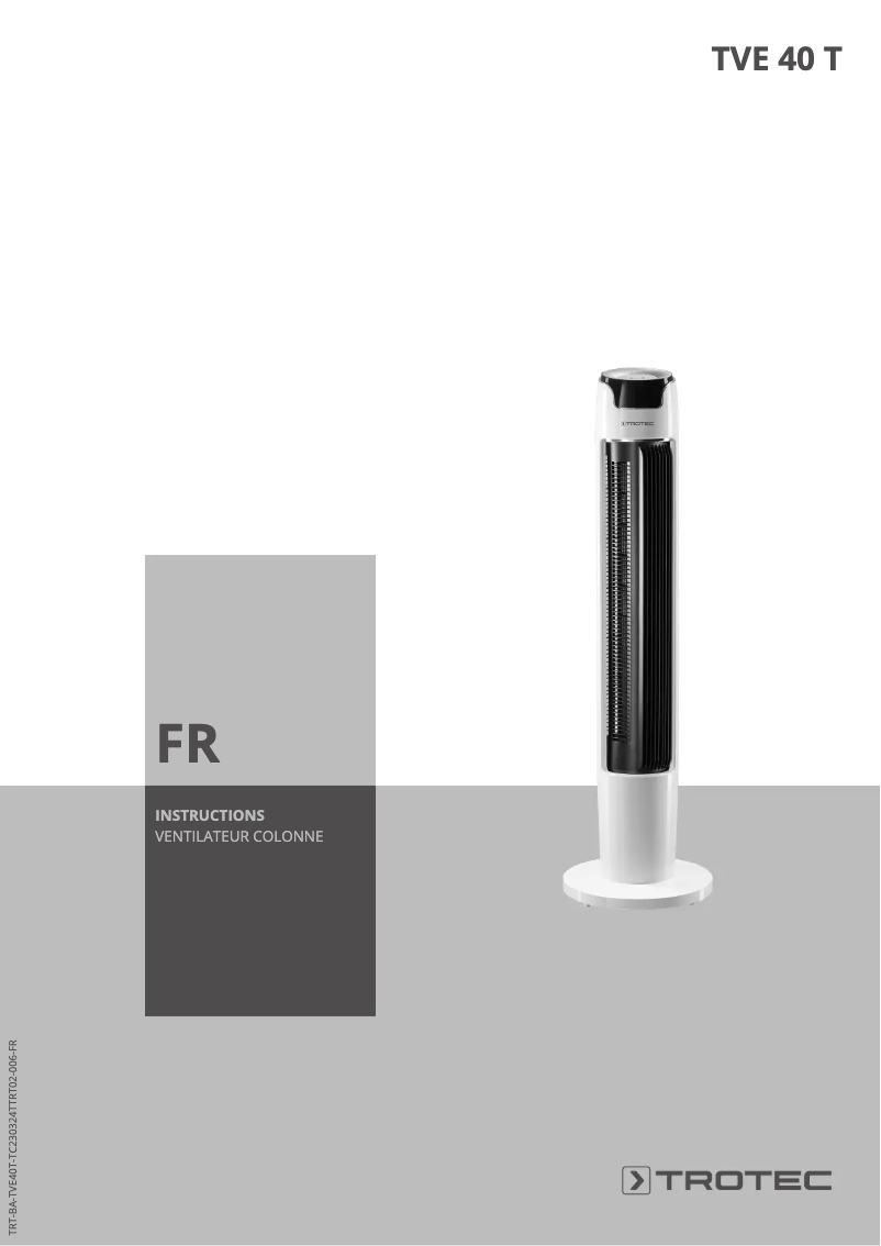 Page 1 of the manual User Manual Trotec TVE 40 T