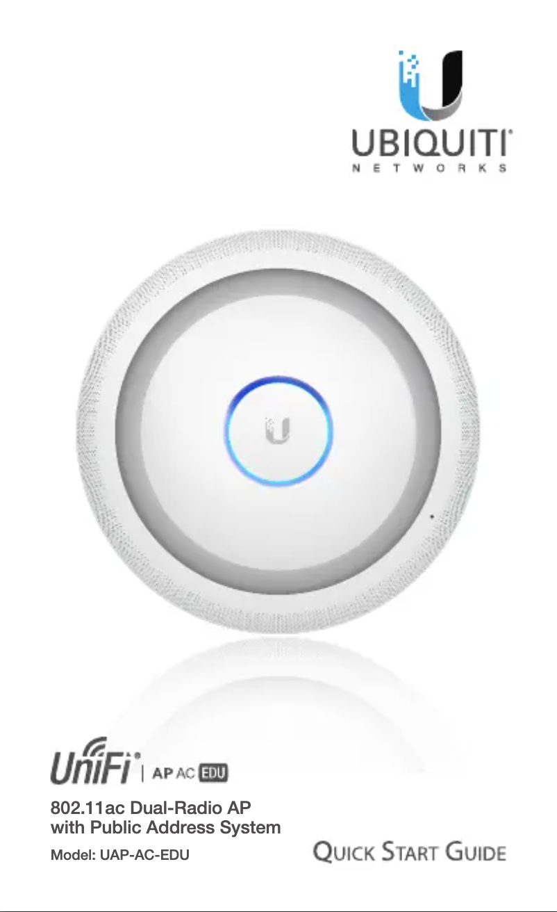 Page 1 de la notice Manuel utilisateur Ubiquiti Networks UAP-AC-EDU-4