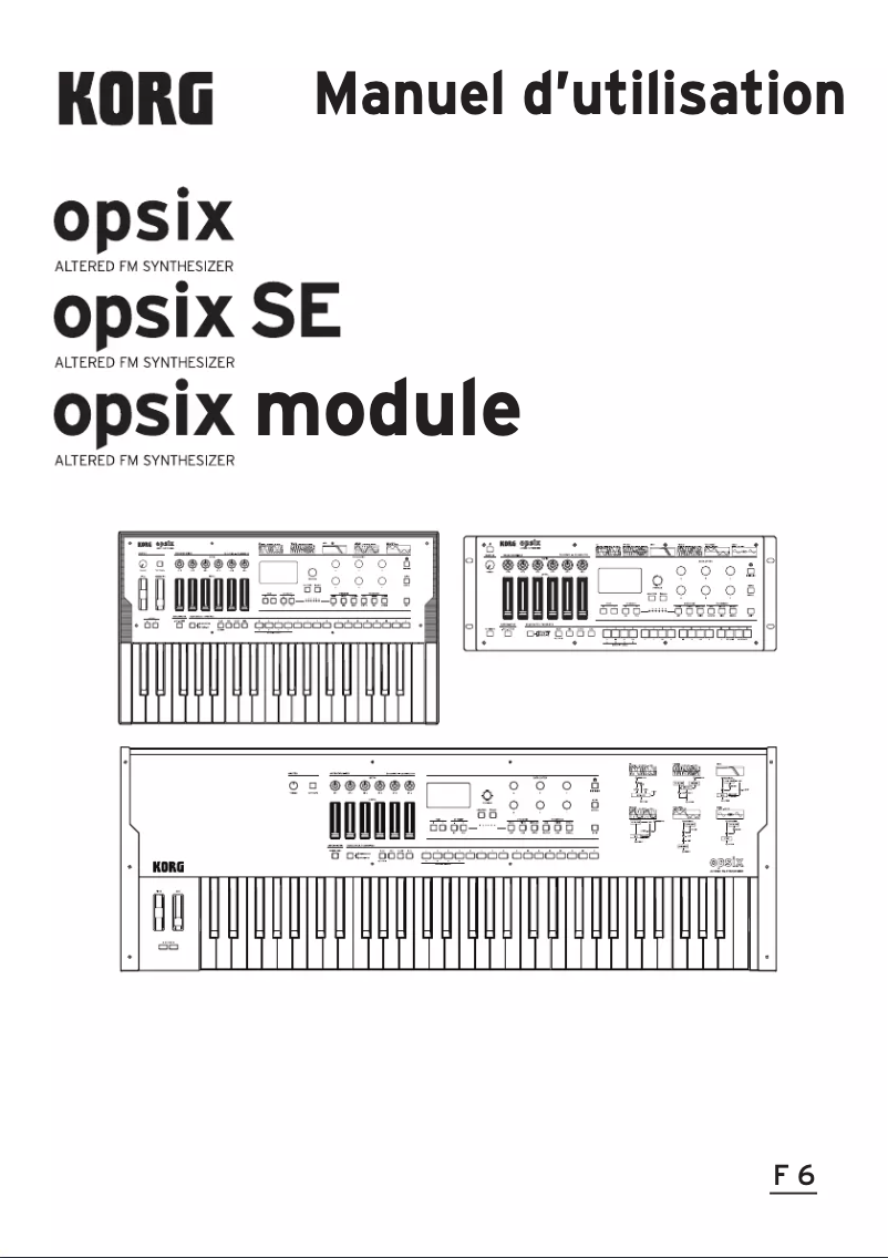 Page 1 of the manual User Manual Korg Opsix SE Platinum