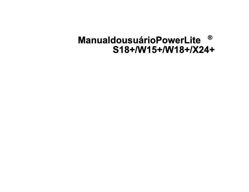 Image de la première page du manuel de l'appareil PowerLite W15+