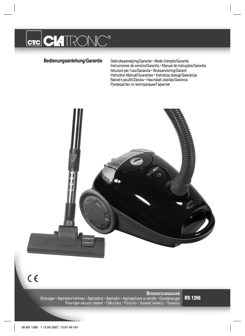 First page image of the manual for BS 1266