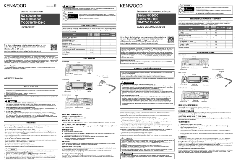 Page 1 of the manual User Manual Kenwood NX-5700