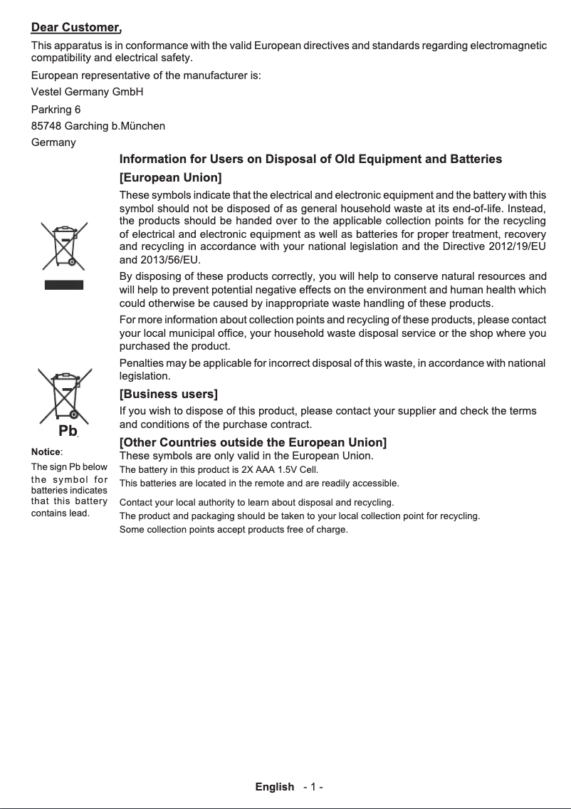 Page 1 of the manual User Manual JVC LT-55VU83A