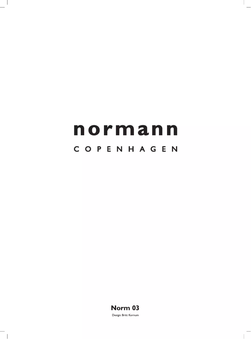 Page 1 of the manual User Manual Normann Norm 03