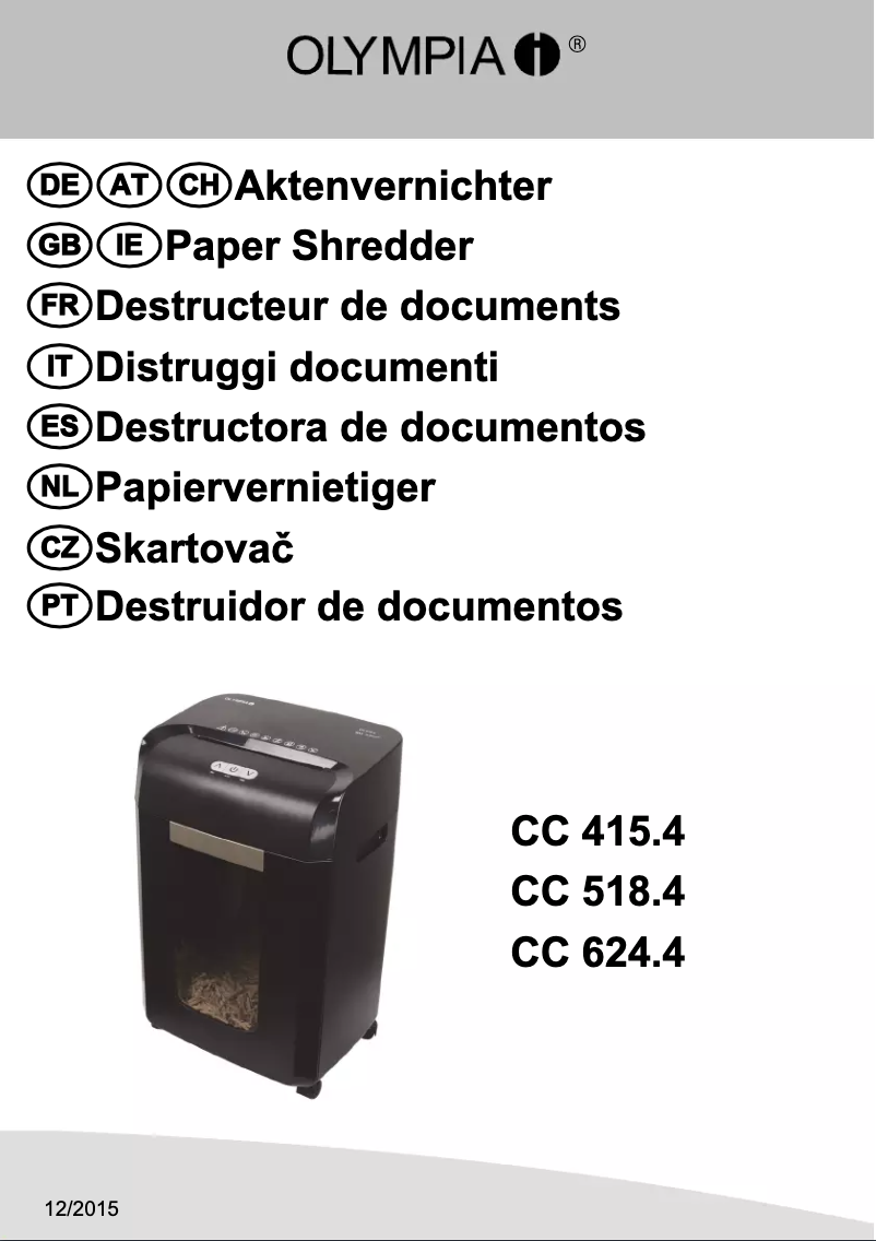 Page 1 of the manual User Manual Olympia CC 415.4