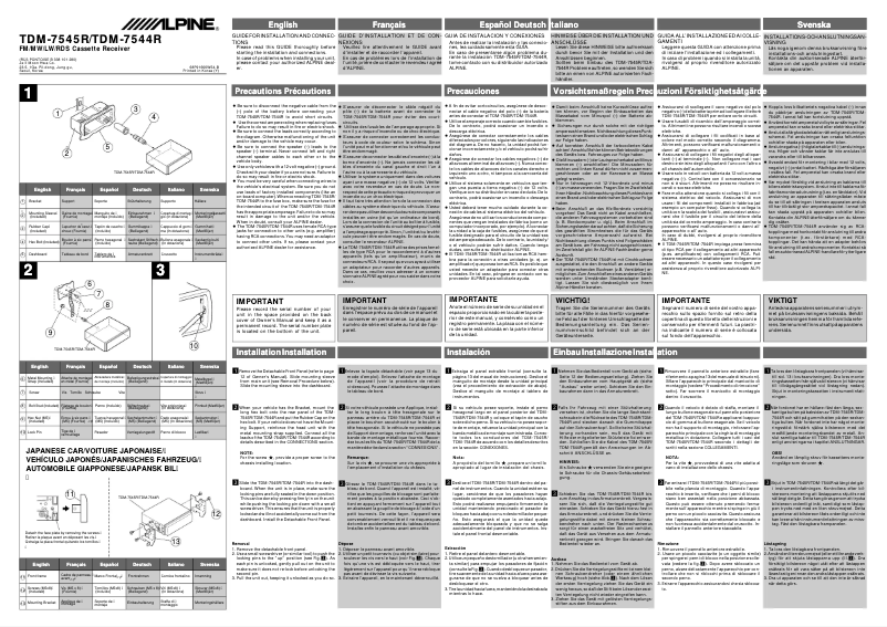 First page image of the manual for TDM-7544R