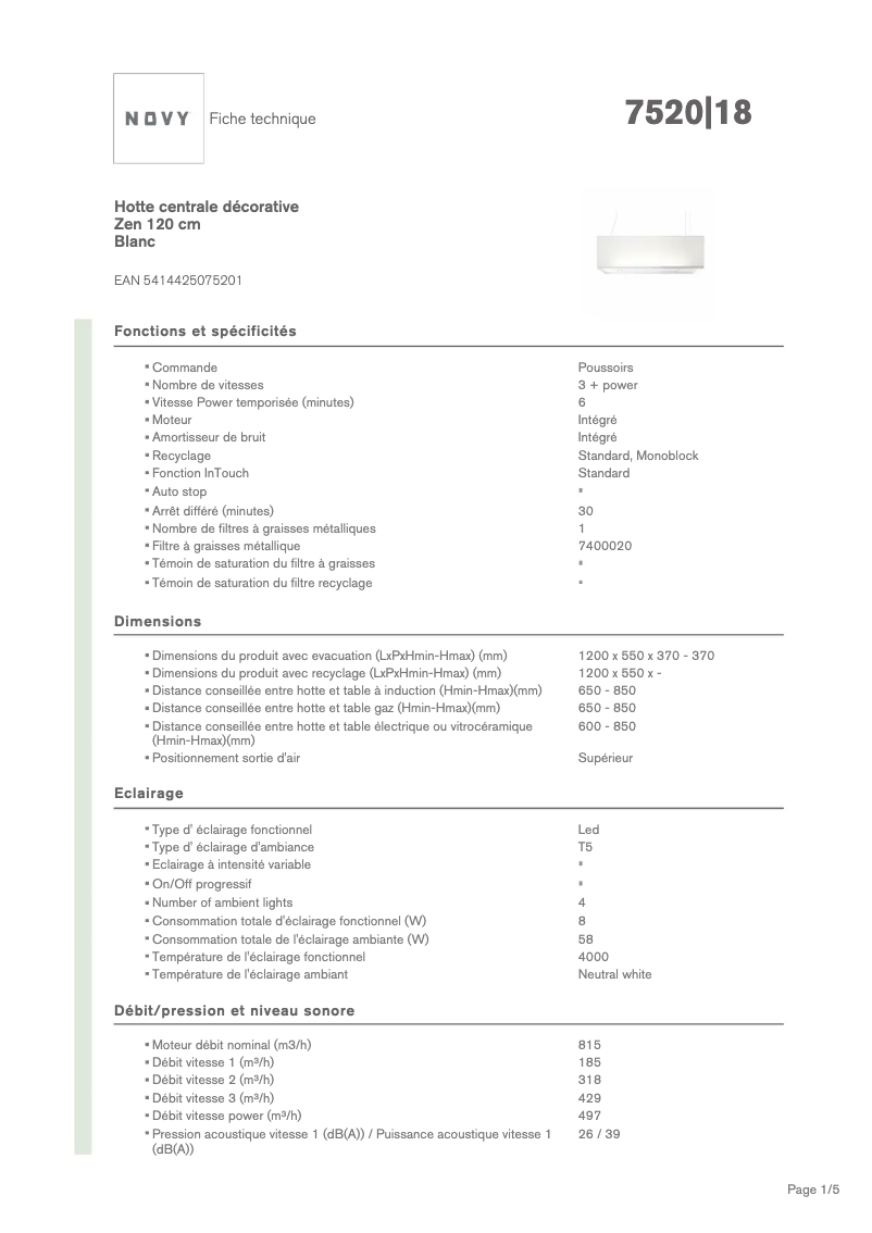 First page image of the manual for Zen 7520