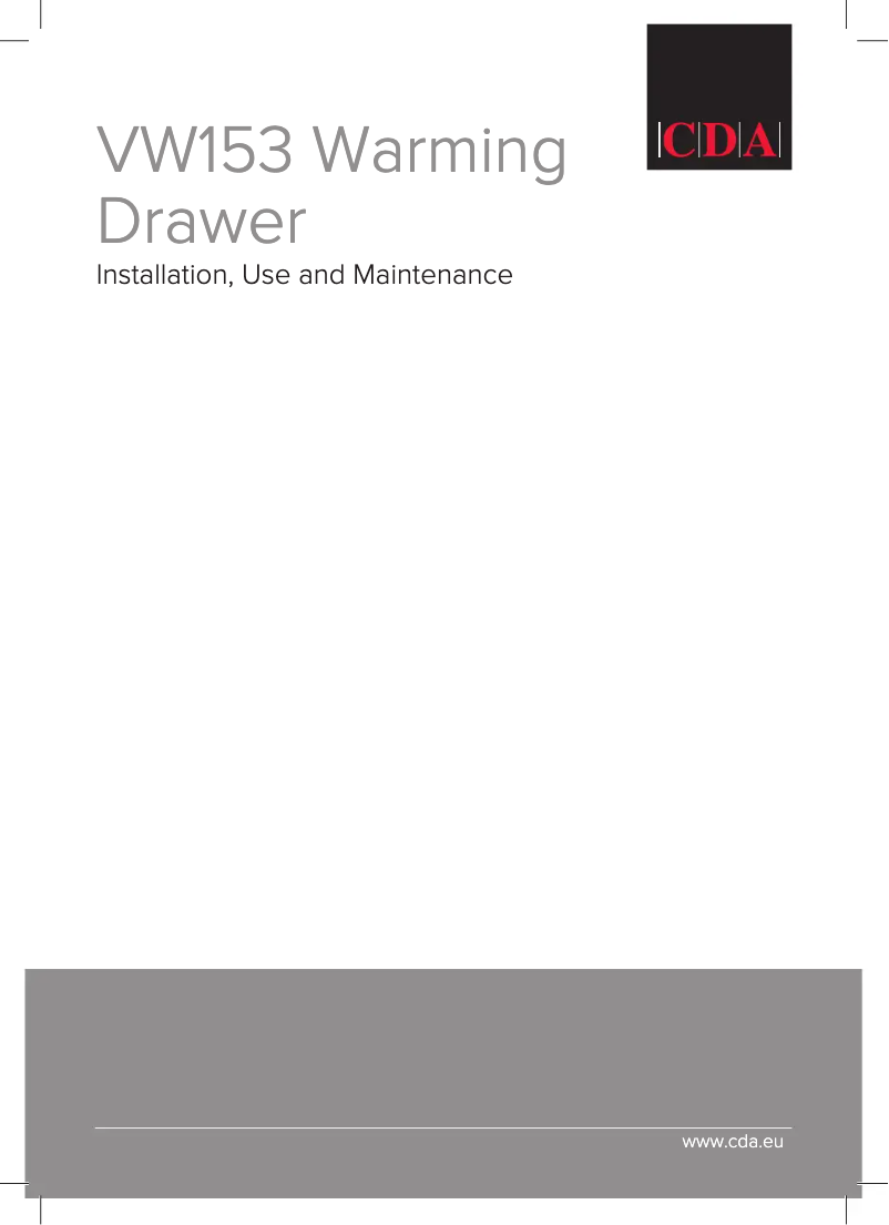 Page 1 of the manual User Manual CDA VW153SS