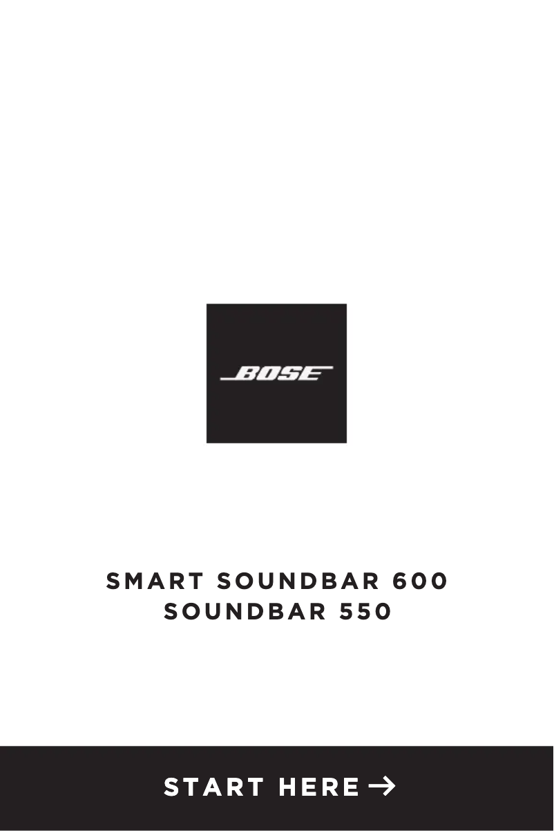 Page 1 of the manual Quick Start Guide Bose Smart Soundbar 600