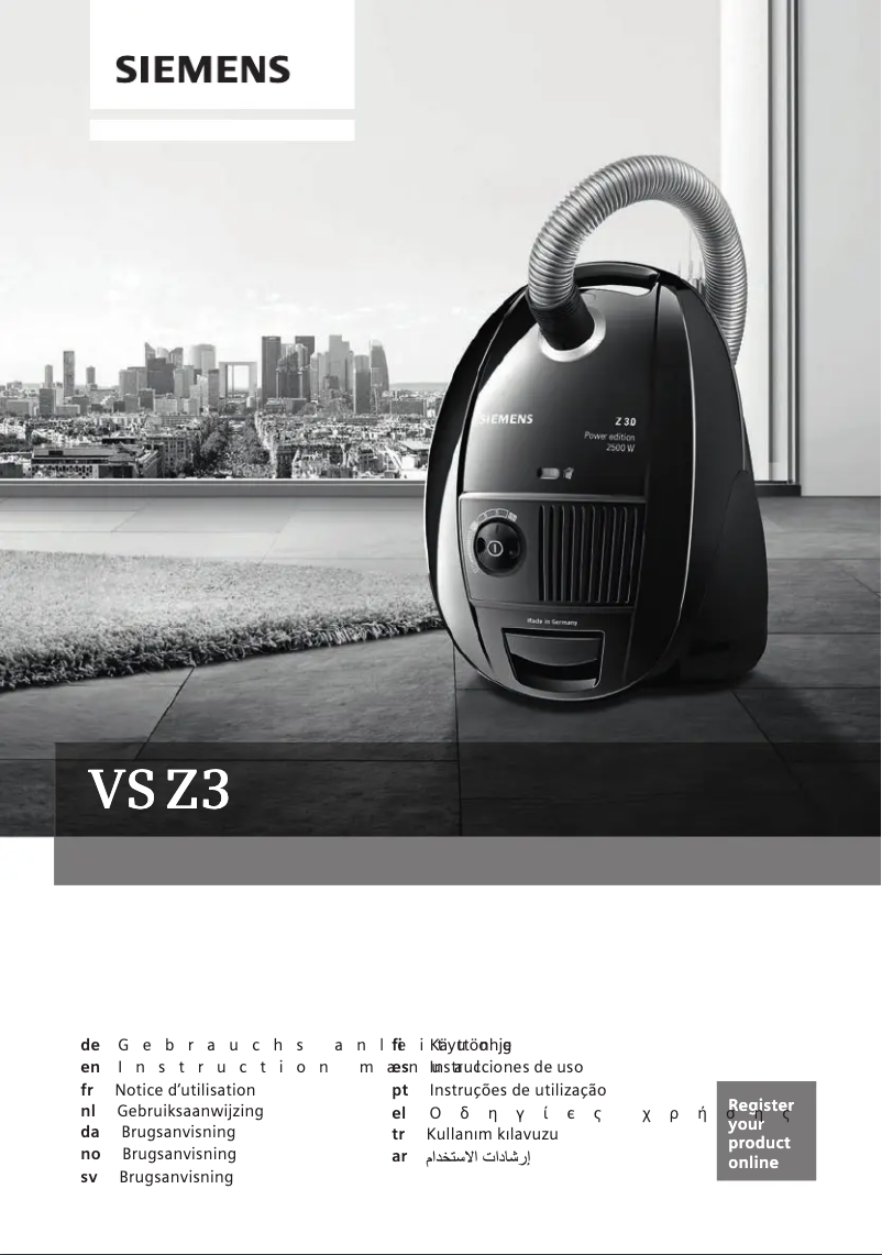 Page 1 of the manual User Manual Siemens VSZ3POWER