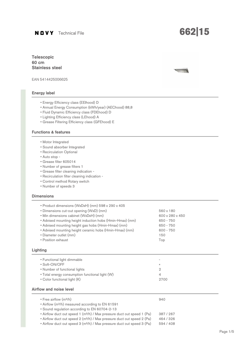 First page image of the manual for 662