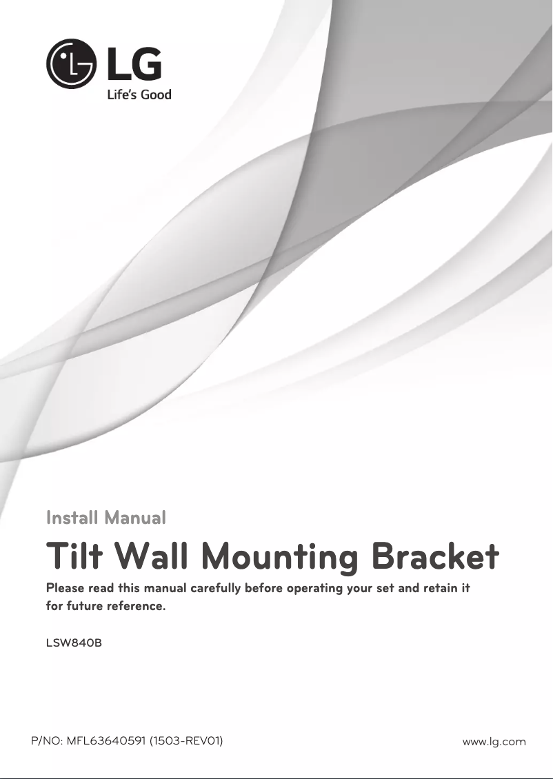 First page image of the manual for LSW840B
