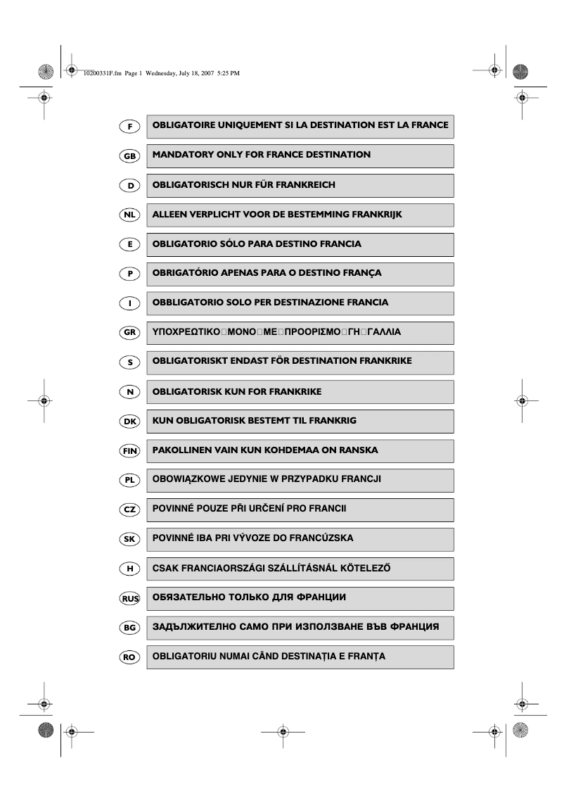 First page image of the manual for ARG 731/A+