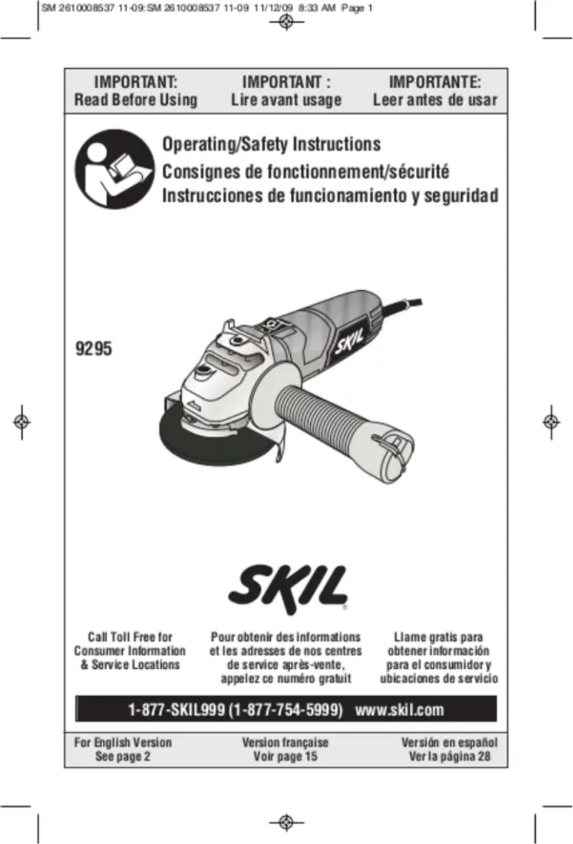 First page image of the manual for 9295